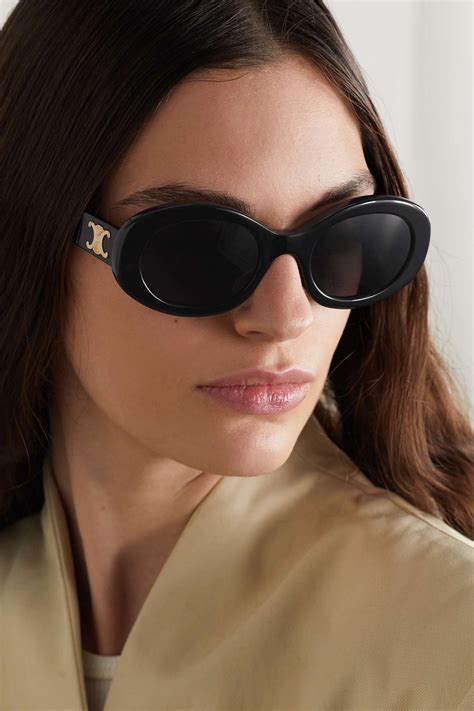 celine triomphe oval acetate sunglasses